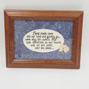 Chrysalis Calligraphy Friendship Double Matted Print ‎ Wood Frame 5 x 7" Vintage